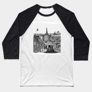Paris, black and white Baseball T-Shirt